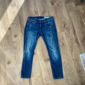 rag & bone distressed mid-rise jean